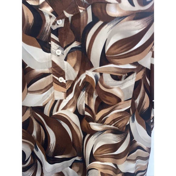 D’Accord Half Button Short Sleeve Polo Brown Mens Large - Picture 3 of 6